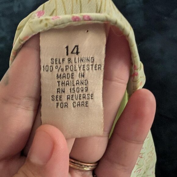 Aeropostale Pastel Green Floral A-Line Skirt with Pink Wildflower Print - Large - Picture 7 of 7